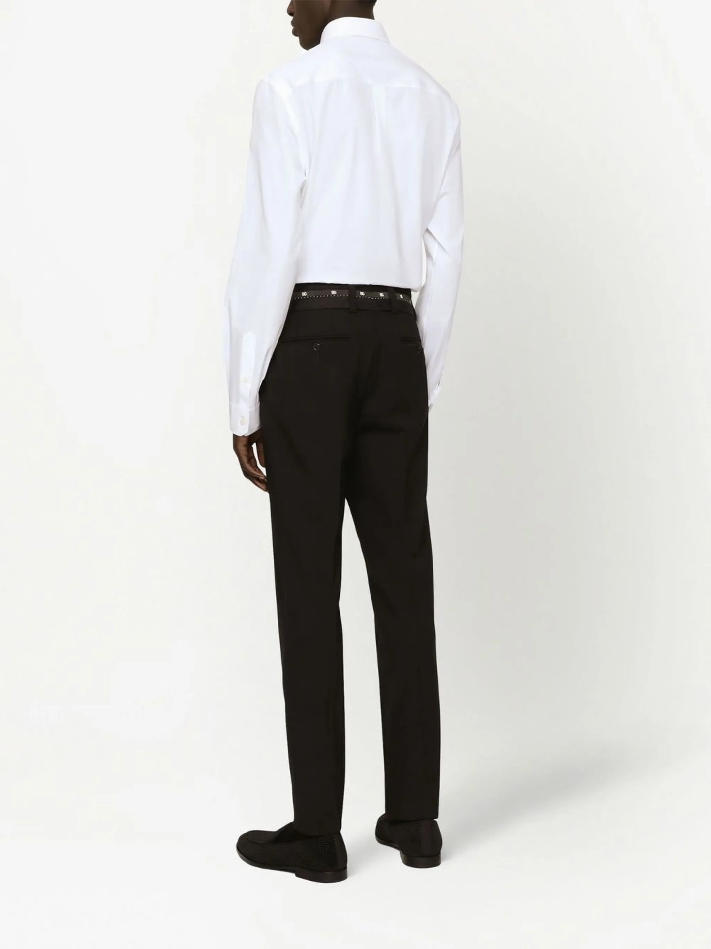 Logo-Plaque White Cotton-Poplin Shirt
