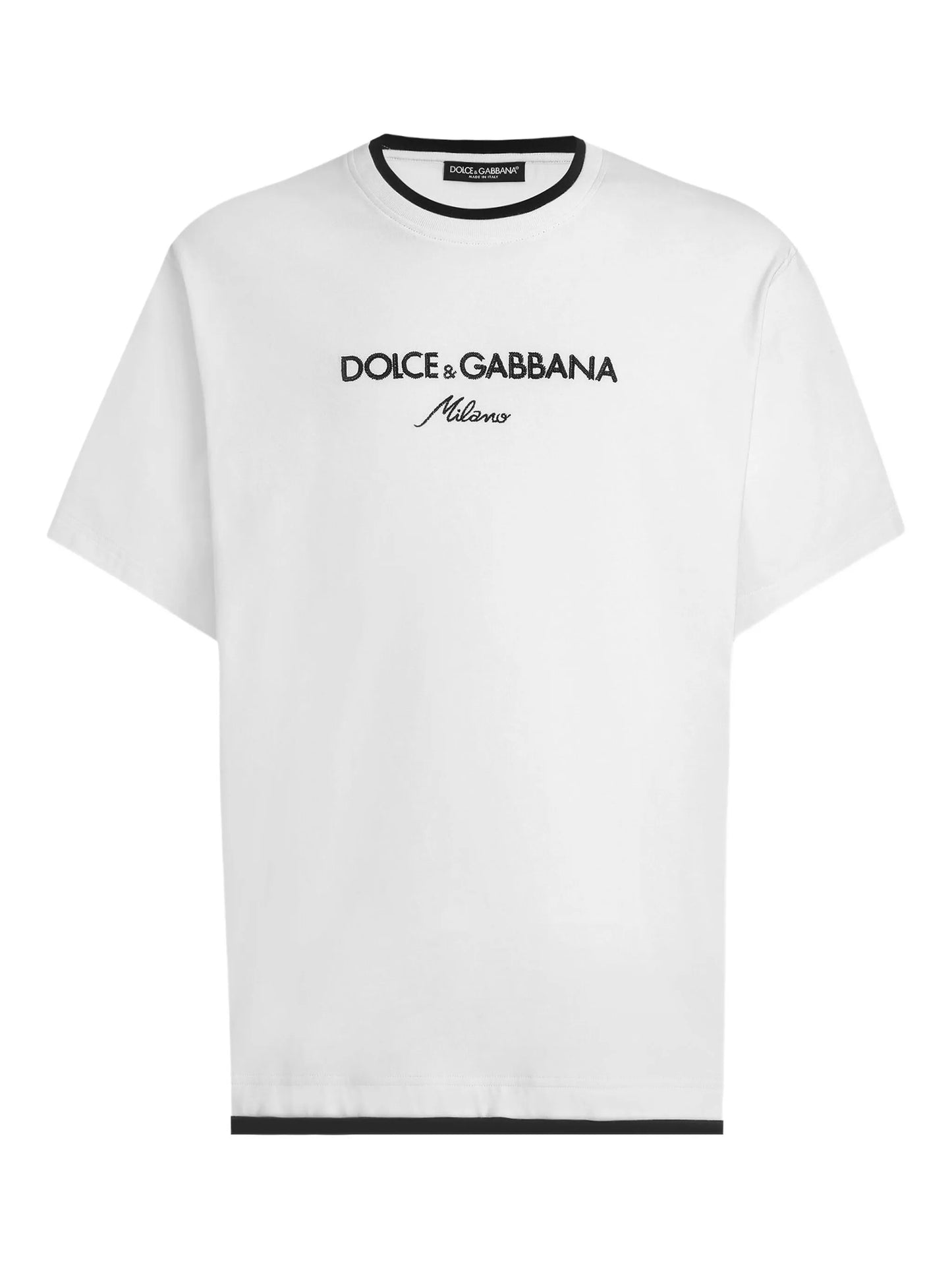Logo-embroidered White Cotton T-shirt