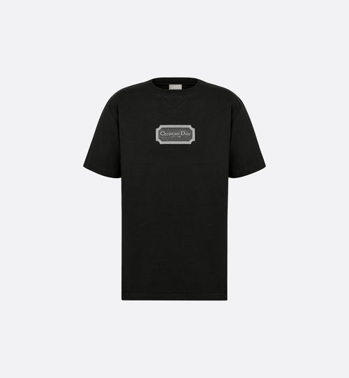Couture Relaxed Fit Black T-shirt with Embroidery