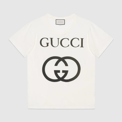 GG Interlocking White Oversize T-shirt