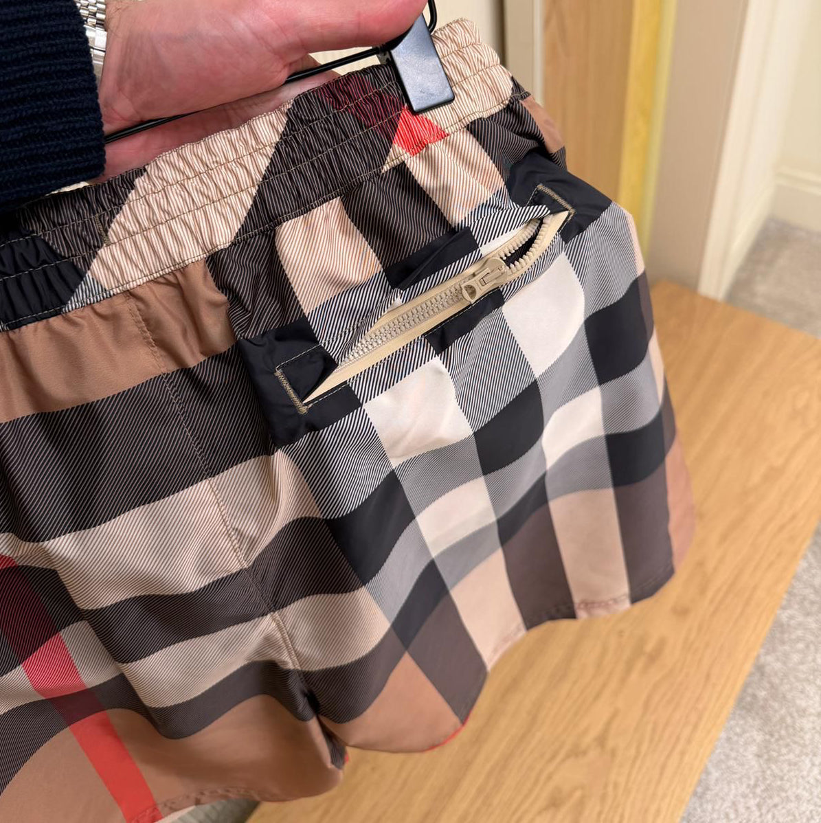 Checked Drawstrings Swim Shorts