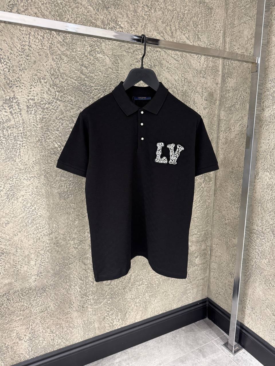 LV Monogram Black Poloshirt