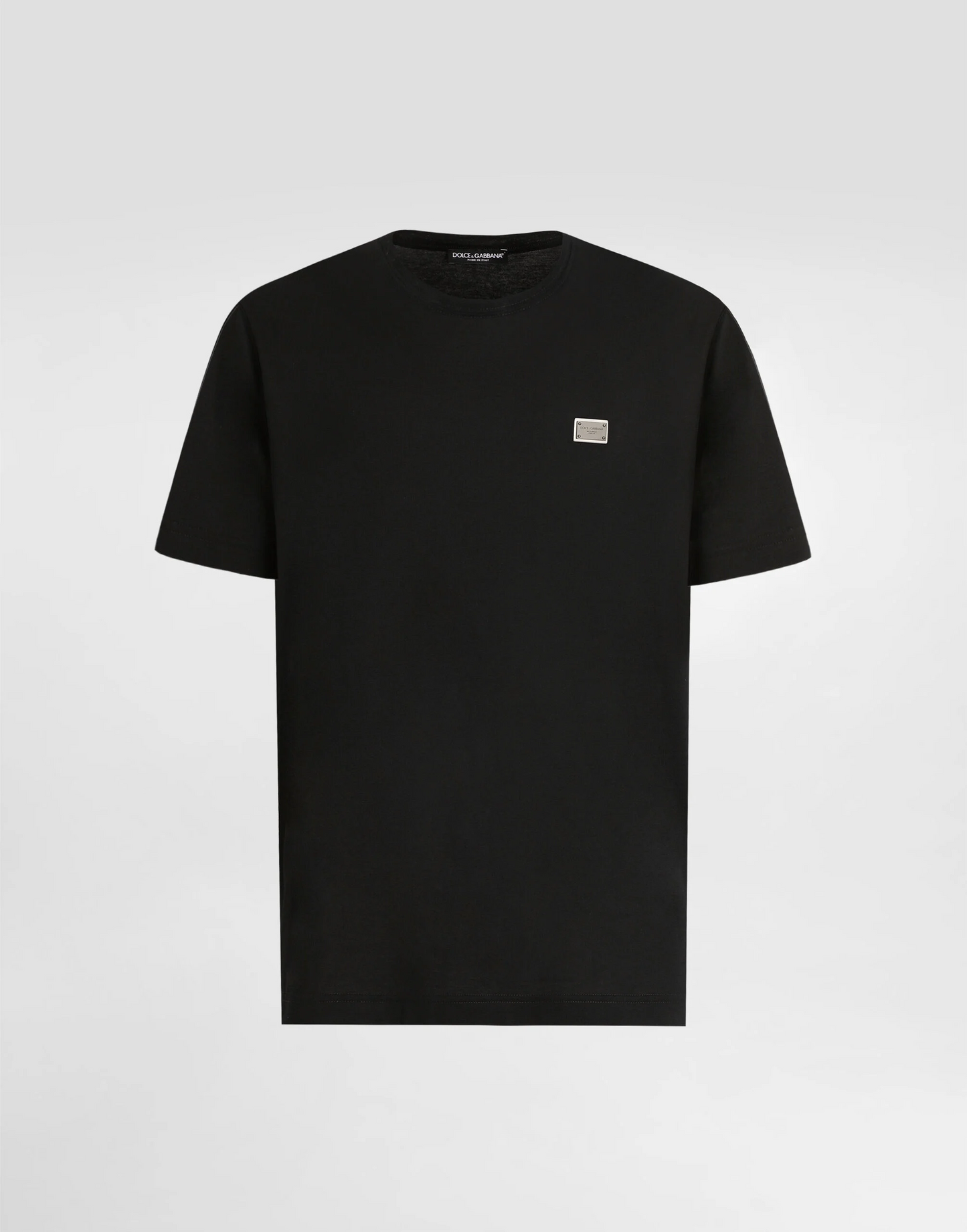 Black Cotton T-shirt with Tag