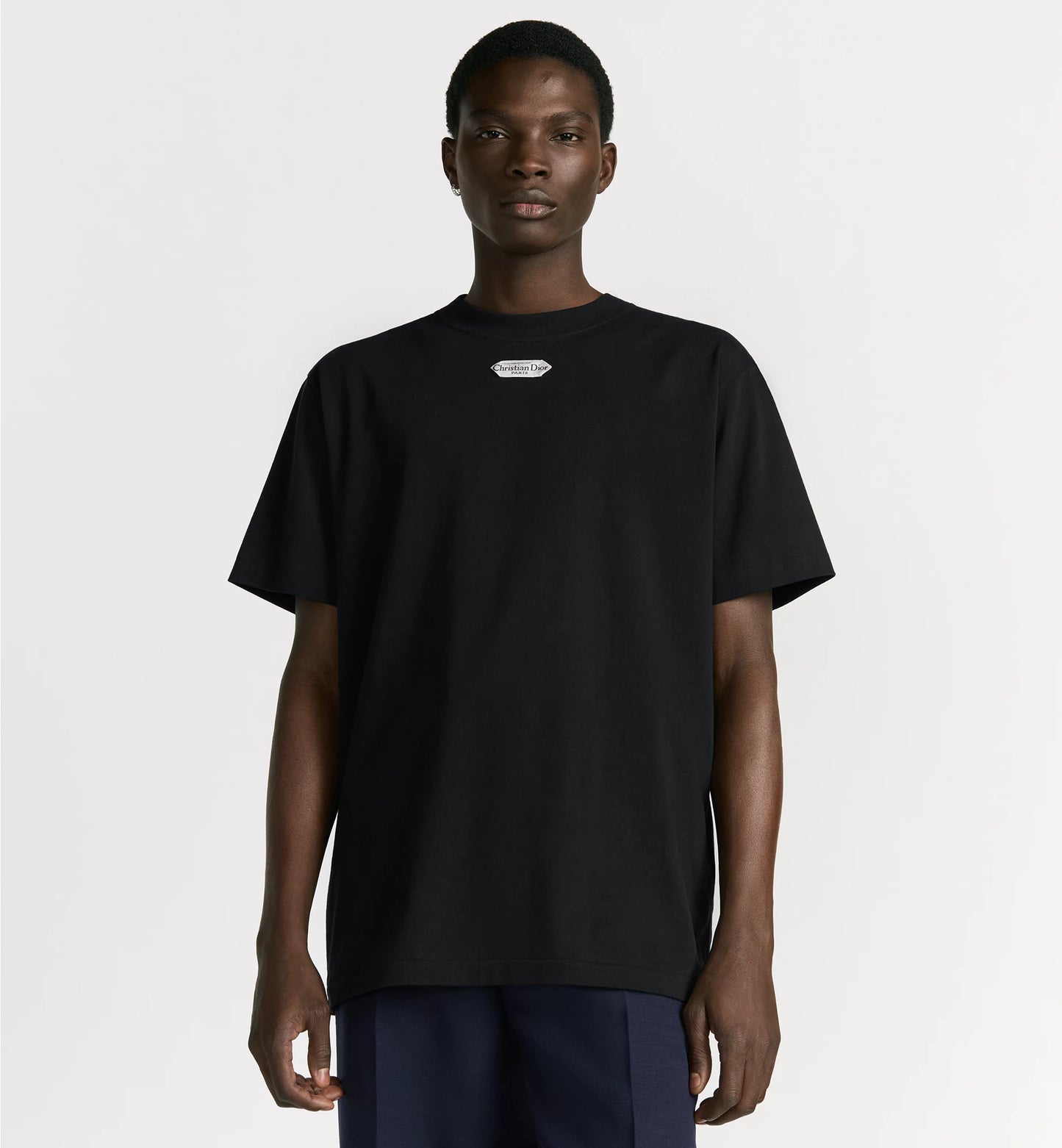 Relaxed Fit Black T-shirt with Tag