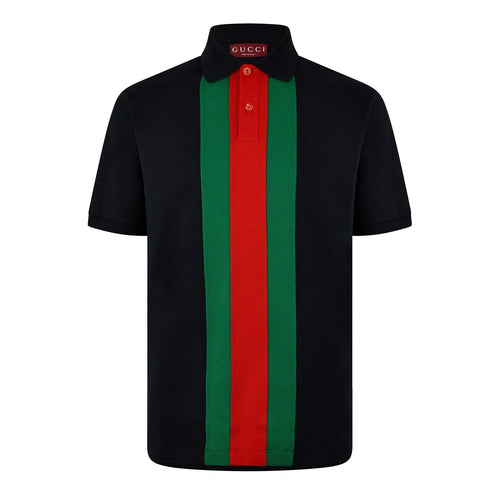 Navy Blue Cotton Poloshirt with Web