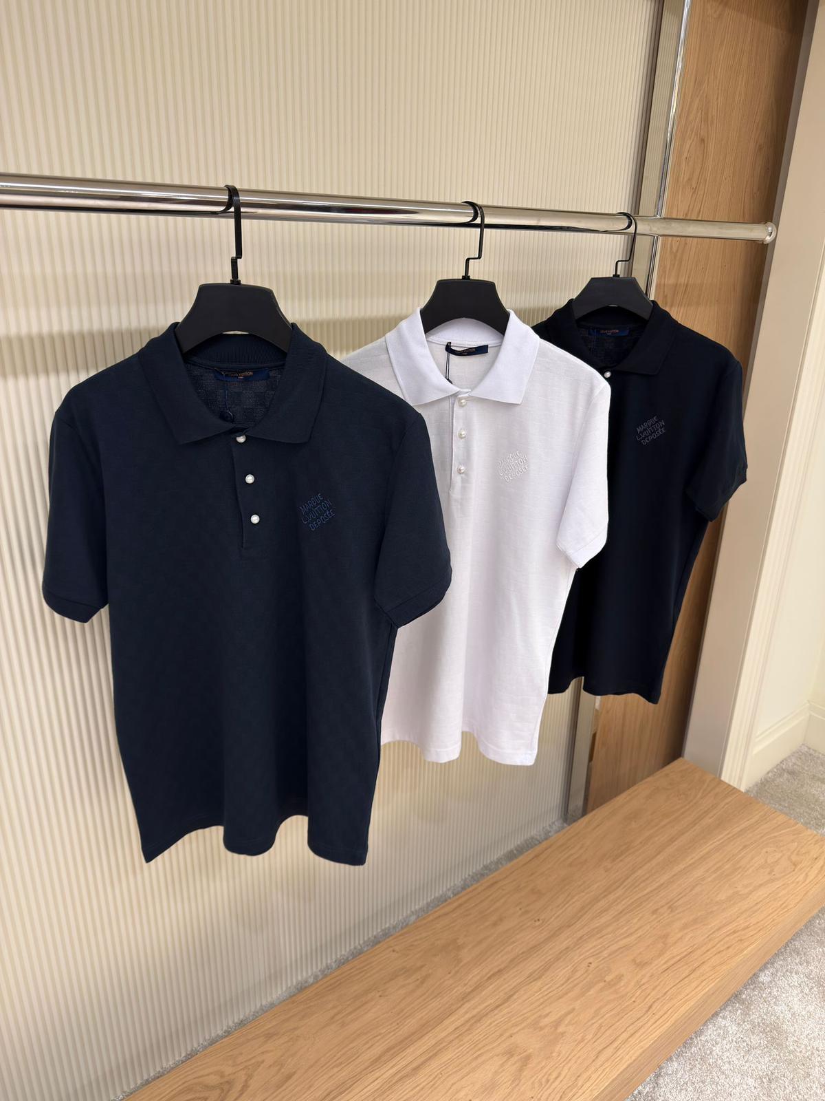 LV Damier Signature White Polo Shirt