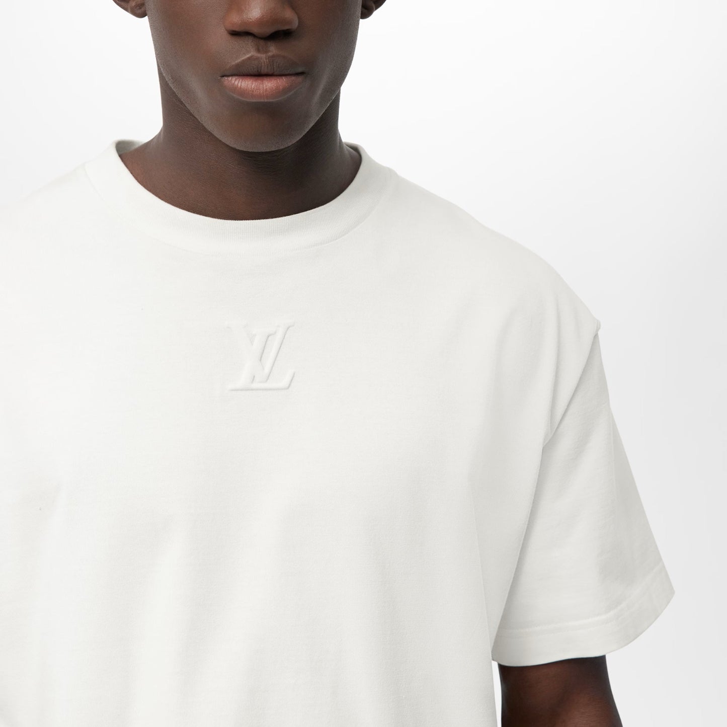 LV Embossed Logo White T-shirt