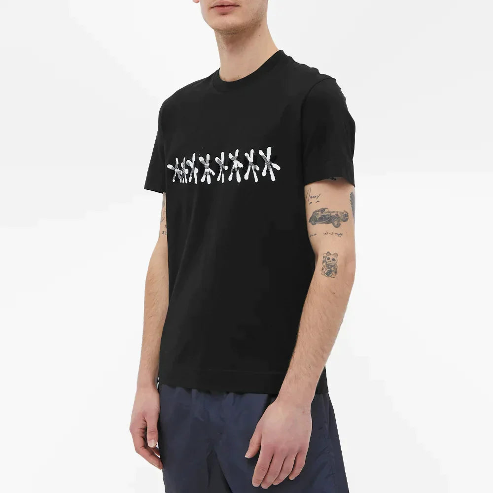 GVCH BLACK T-SHIRT WITH TAG EFFECT - Styledistrict