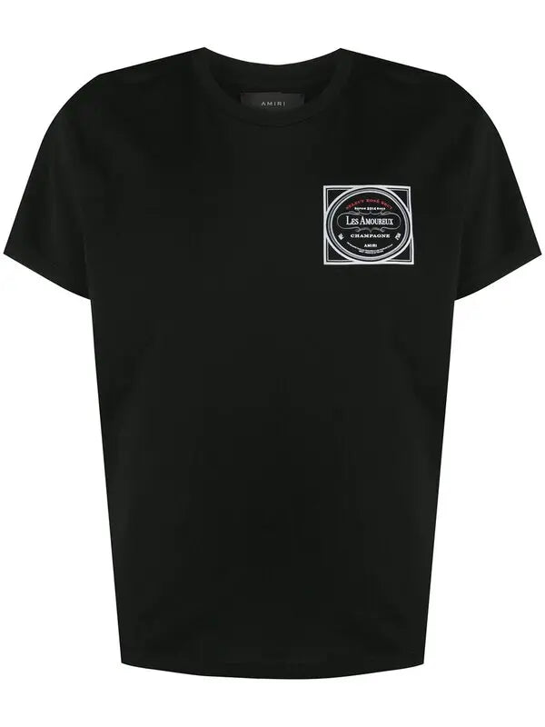 Les Amourex-print Black cotton T-shirt - Exclusive Wear