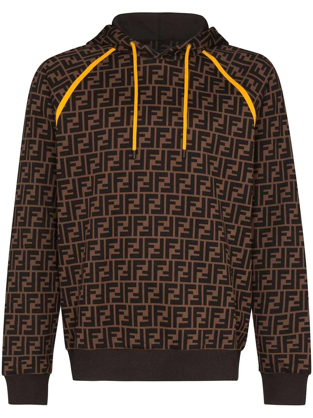 FND FF logo print Brown hoodie - Styledistrict