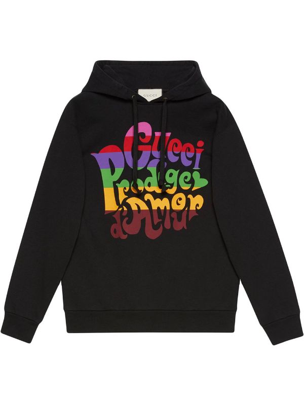 GUC Prodige d'Amour Print Black Hoodie - Styledistrict