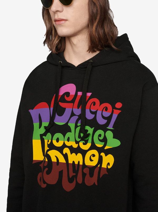 GUC Prodige d'Amour Print Black Hoodie - Styledistrict