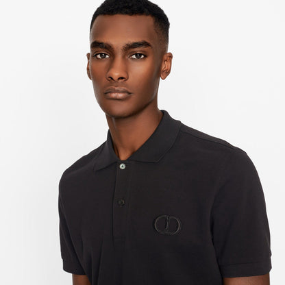 CD ICON LOGO EMBROIDERY BLACK POLO SHIRT