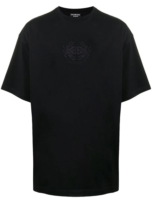 Lion's Laurel Embroidered Black T-shirt