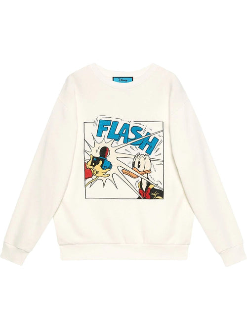 GUC x Disney Donald Duck White Sweatshirt - Styledistrict