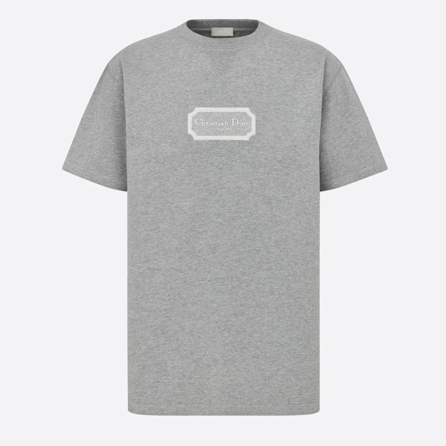 RELAXED FIT GRAY T-SHIRT WITH EMBROIDERY - Exclusive Wear