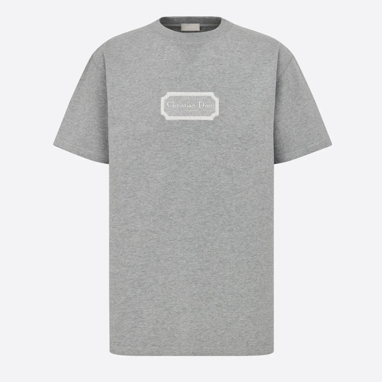 RELAXED FIT GRAY T-SHIRT WITH EMBROIDERY - Exclusive Wear