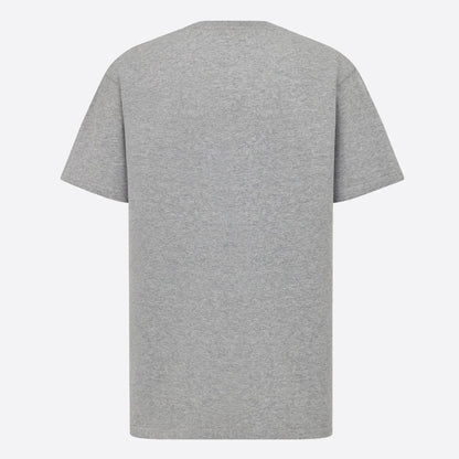 RELAXED FIT GRAY T-SHIRT WITH EMBROIDERY - Exclusive Wear