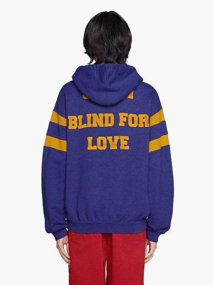 GUC Blind For Love print Purple Hoodie - Styledistrict