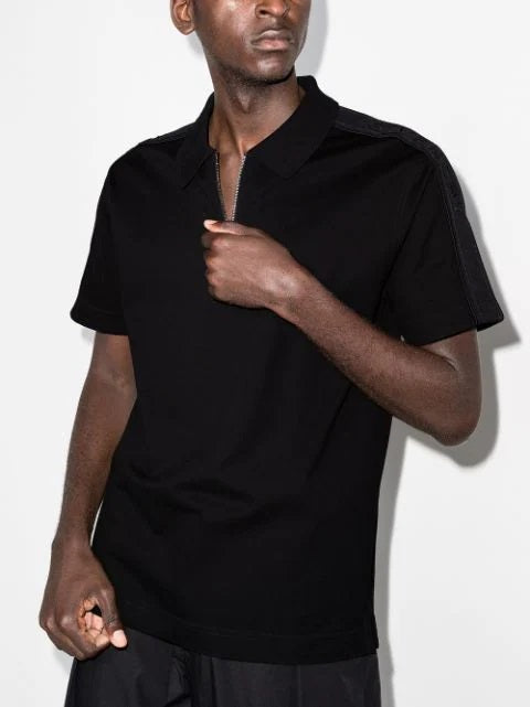 GVCH ZIPPED POLO SHIRT IN BLACK COTTON - Styledistrict