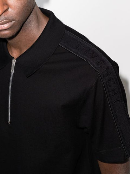 GVCH ZIPPED POLO SHIRT IN BLACK COTTON - Styledistrict