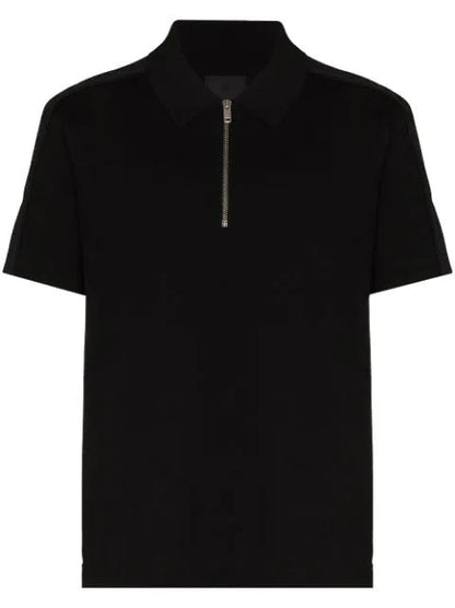 GVCH ZIPPED POLO SHIRT IN BLACK COTTON - Styledistrict