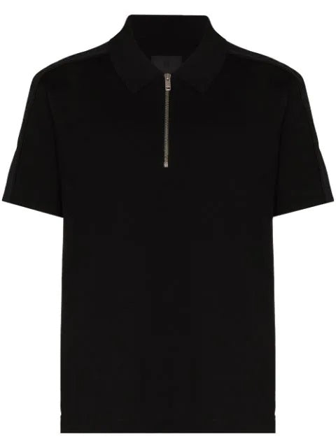 GVCH ZIPPED POLO SHIRT IN BLACK COTTON - Styledistrict