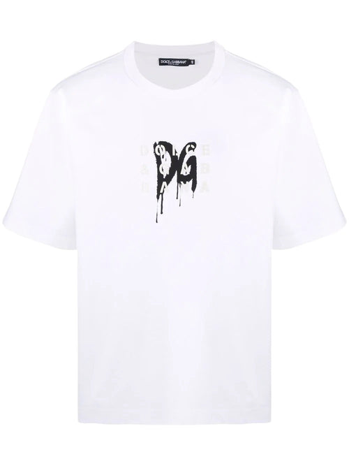 DG logo-print short-sleeve White T-shirt - Styledistrict