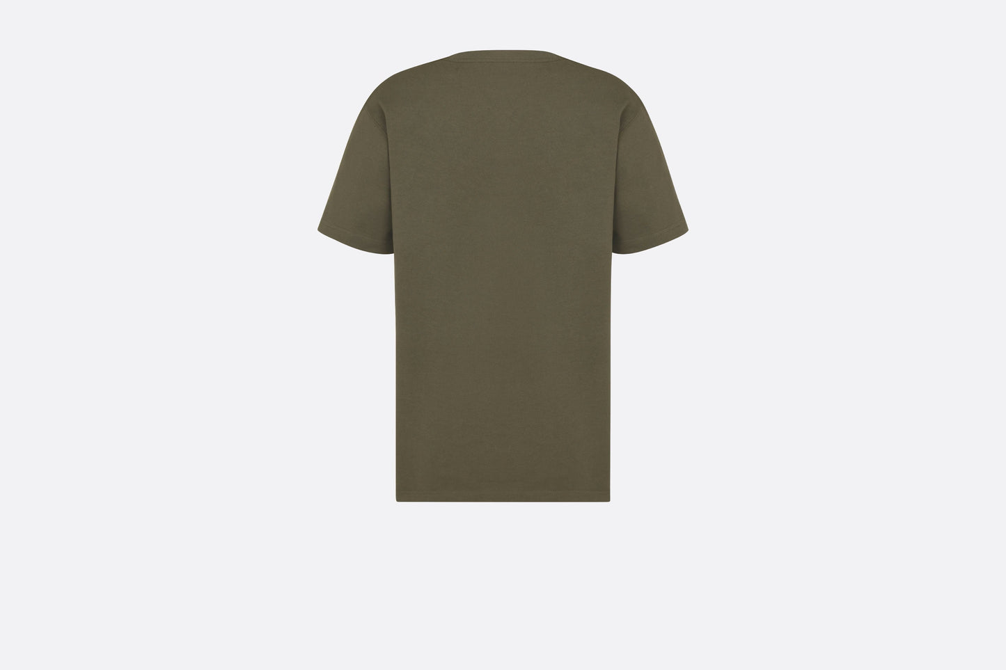 RELAXED FIT KHAKI T-SHIRT WITH EMBROIDERY