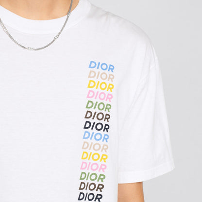 MULTI SIGNATURE RELAXED FIT WHITE T-SHIRT