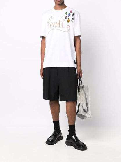 FND x Nl Fld logo-embroidered T-shirt - Styledistrict