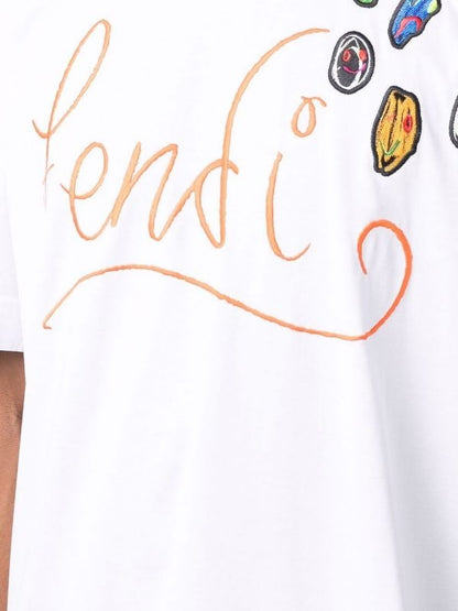 FND x Nl Fld logo-embroidered T-shirt - Styledistrict