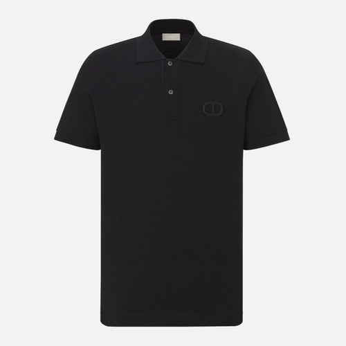 CD ICON LOGO EMBROIDERY BLACK POLO SHIRT