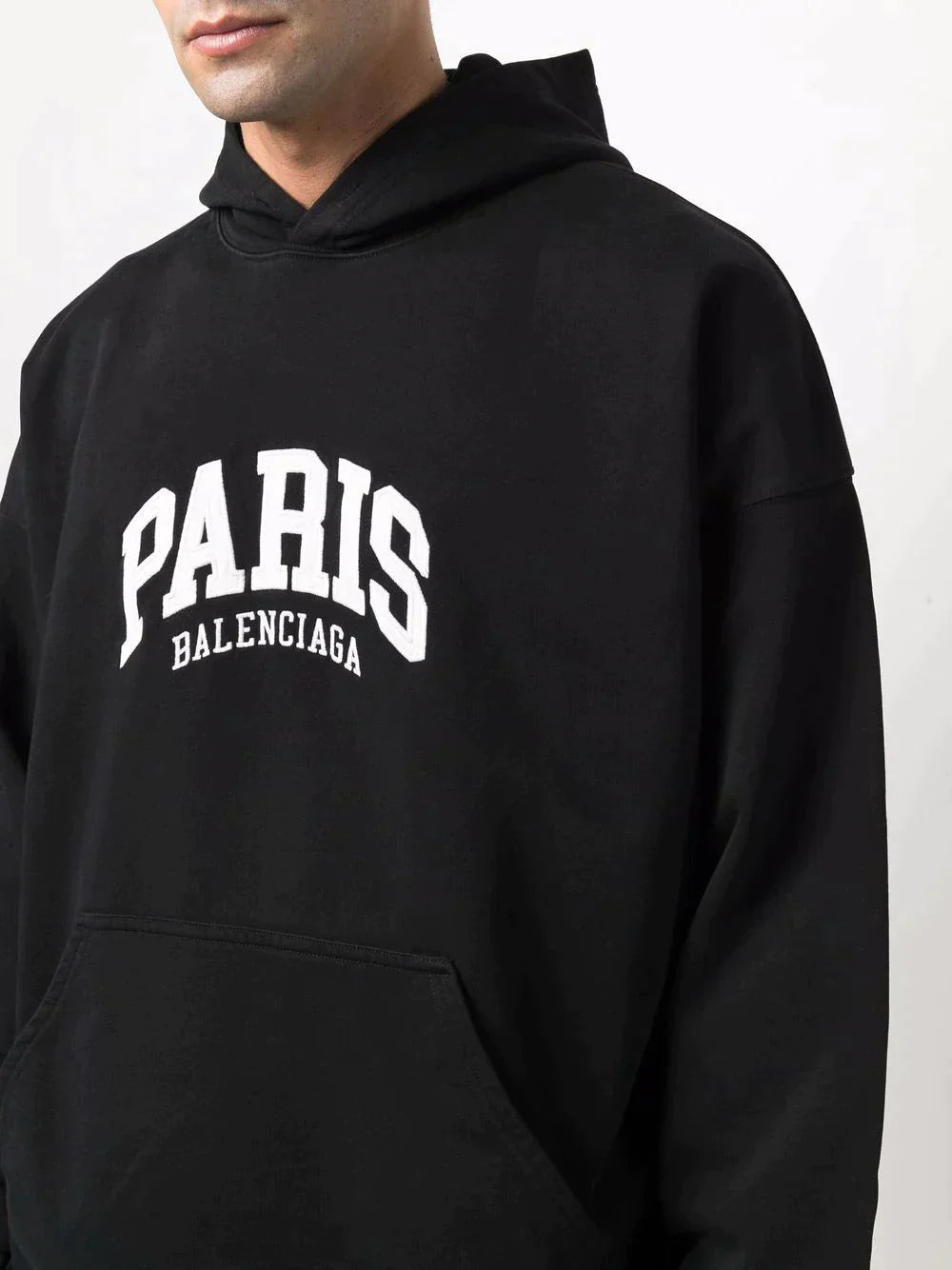 BLCG Paris Logo Embroidered Black Hoodie - Styledistrict