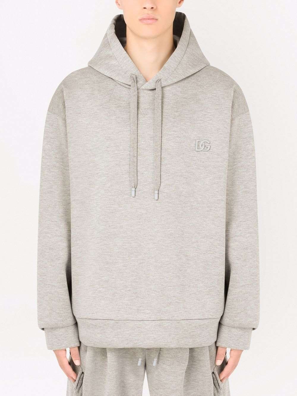 DG Embroidered Logo Grey hoodie - Styledistrict