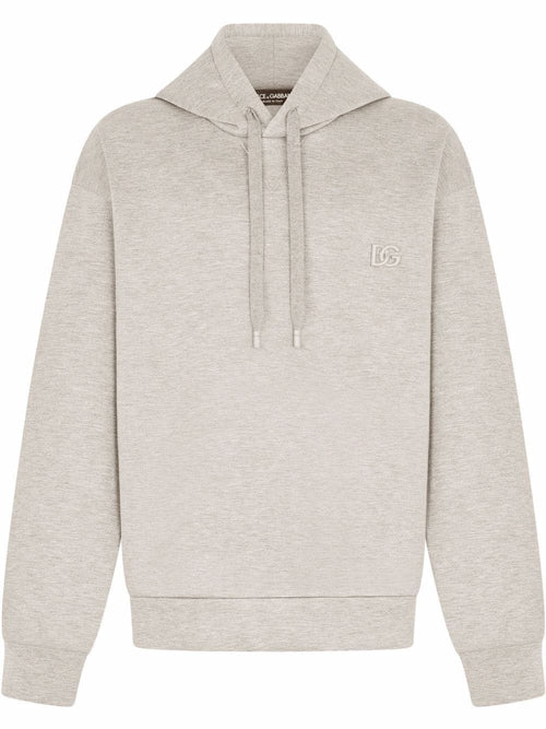 DG Embroidered Logo Grey hoodie - Styledistrict