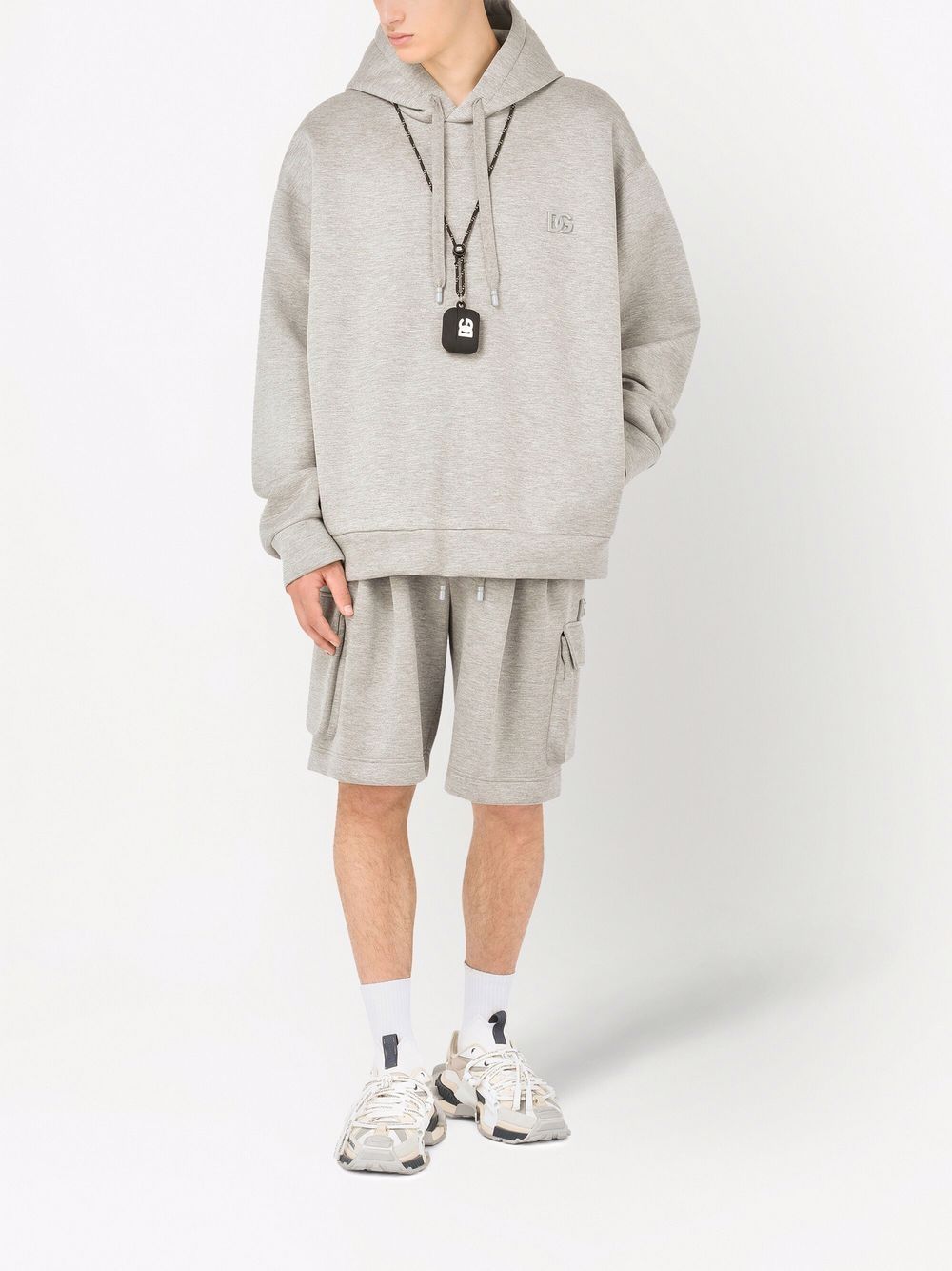 DG Embroidered Logo Grey hoodie - Styledistrict