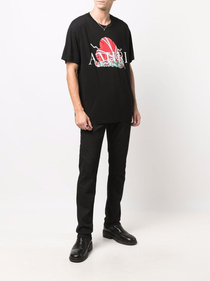 Broken Heart Black Cotton T-shirt - Exclusive Wear