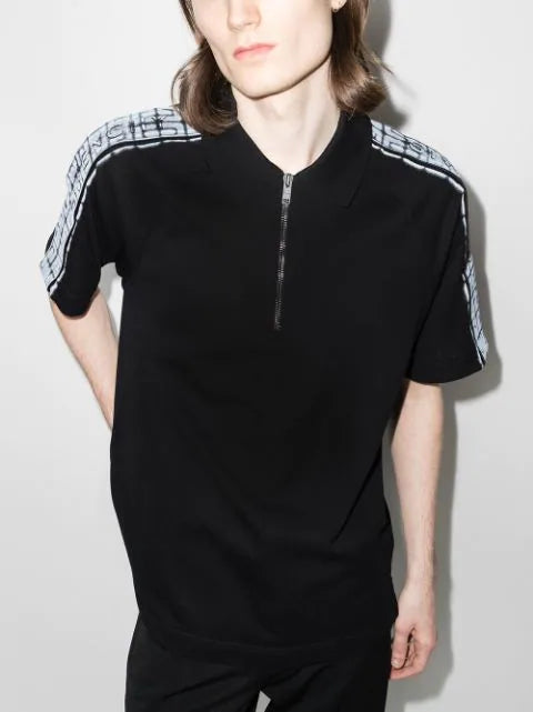 GVCH ZIPPED POLO SHIRT WITH TAG EFFECT 4G - Styledistrict