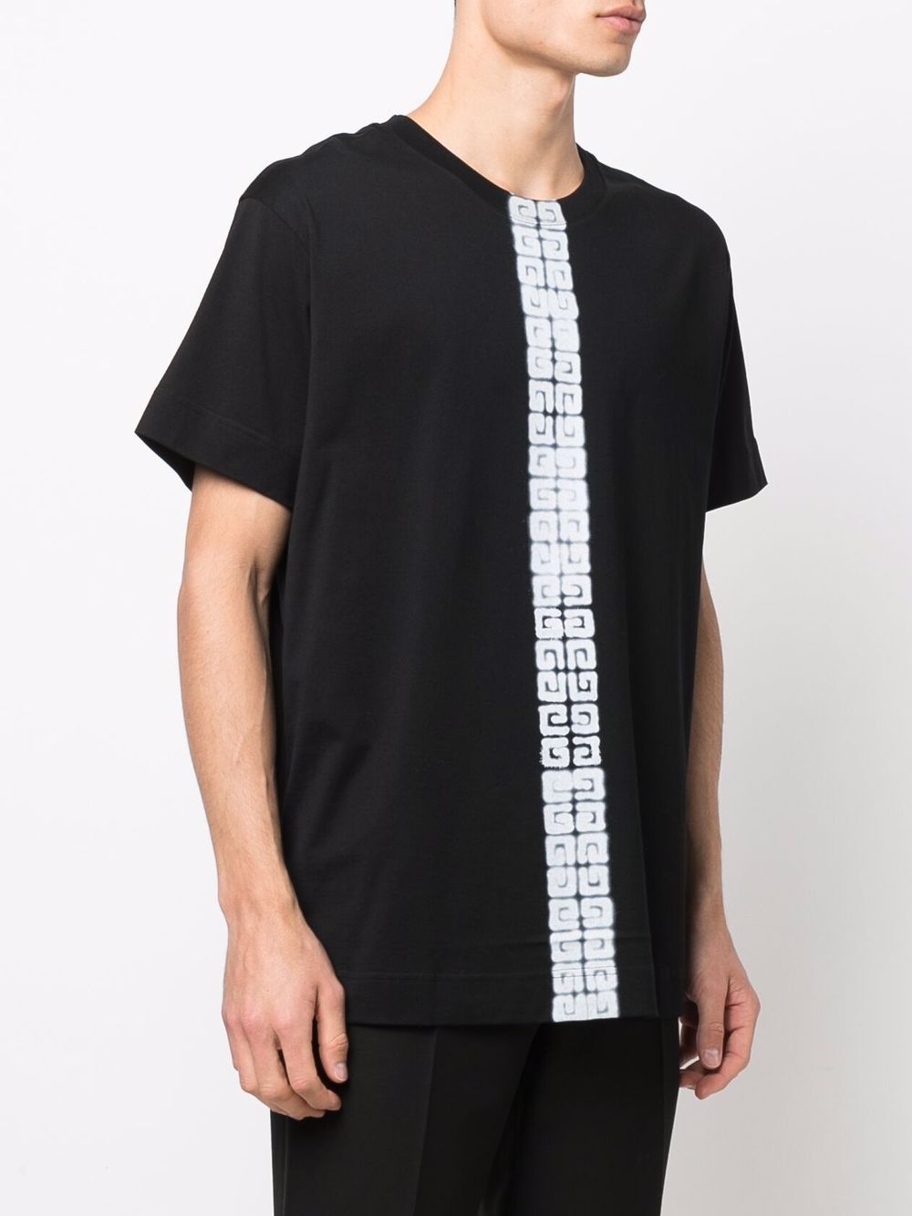 GVCH BLACK T-SHIRT WITH TAG EFFECT 4G WEBBING - Styledistrict