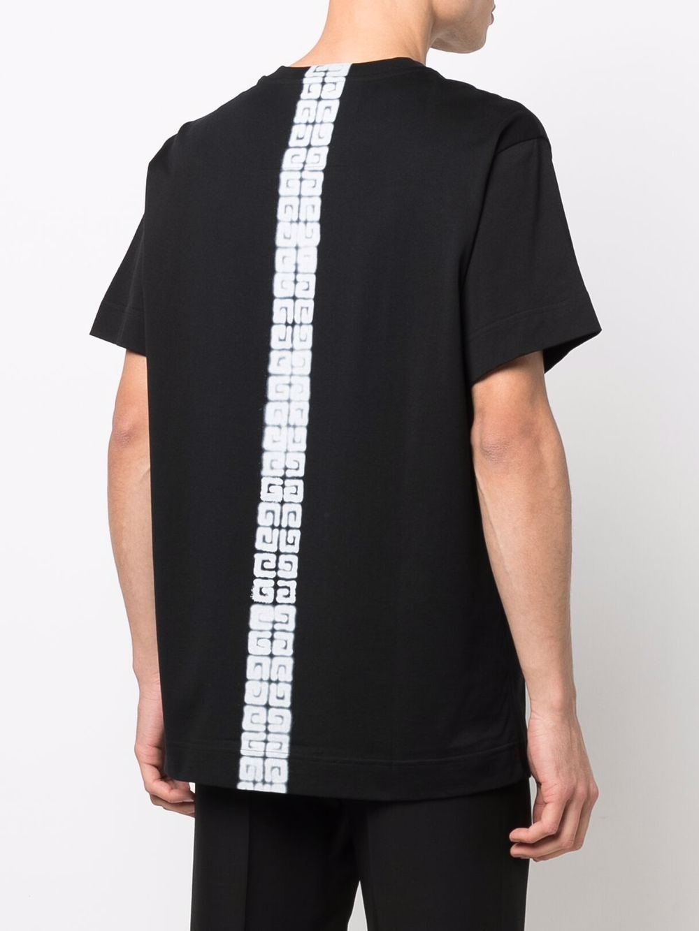 GVCH BLACK T-SHIRT WITH TAG EFFECT 4G WEBBING - Styledistrict