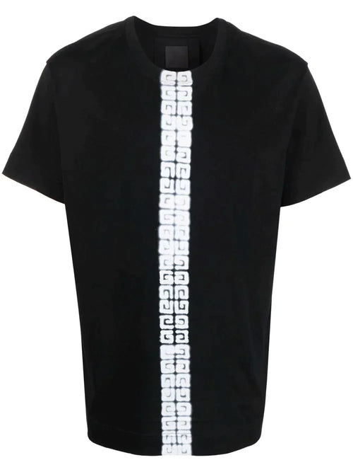 GVCH BLACK T-SHIRT WITH TAG EFFECT 4G WEBBING - Styledistrict