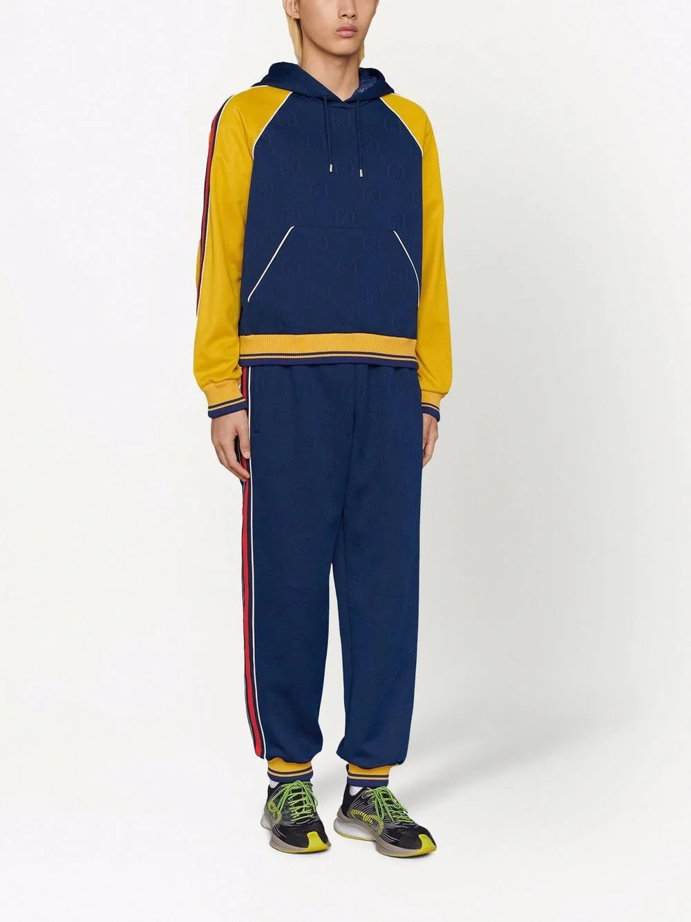 GUC Blue Jacquard Tracksuit Set - Styledistrict