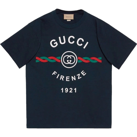 GUC Firenze 1921 Dark Blue Cotton T-shirt - Styledistrict