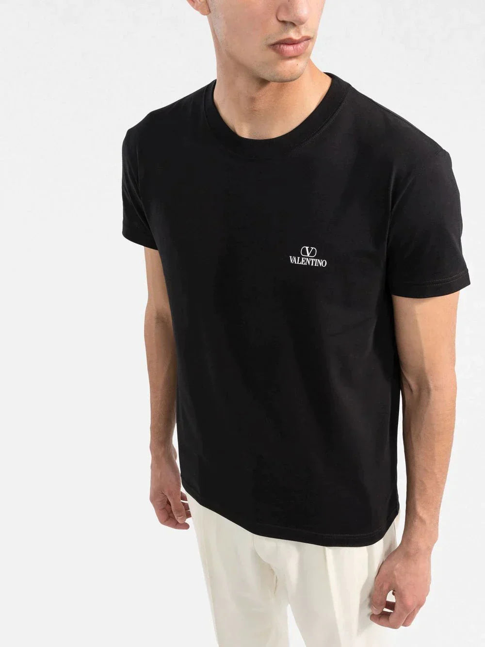 VLTN V Logo short-sleeved Black T-shirt - Styledistrict