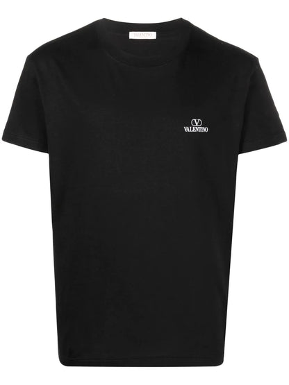 VLTN V Logo short-sleeved Black T-shirt - Styledistrict