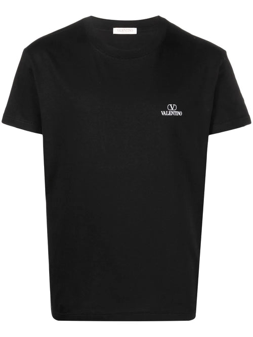 VLTN V Logo short-sleeved Black T-shirt - Styledistrict