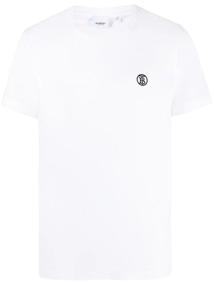 Monogram Motif White Cotton T-shirt