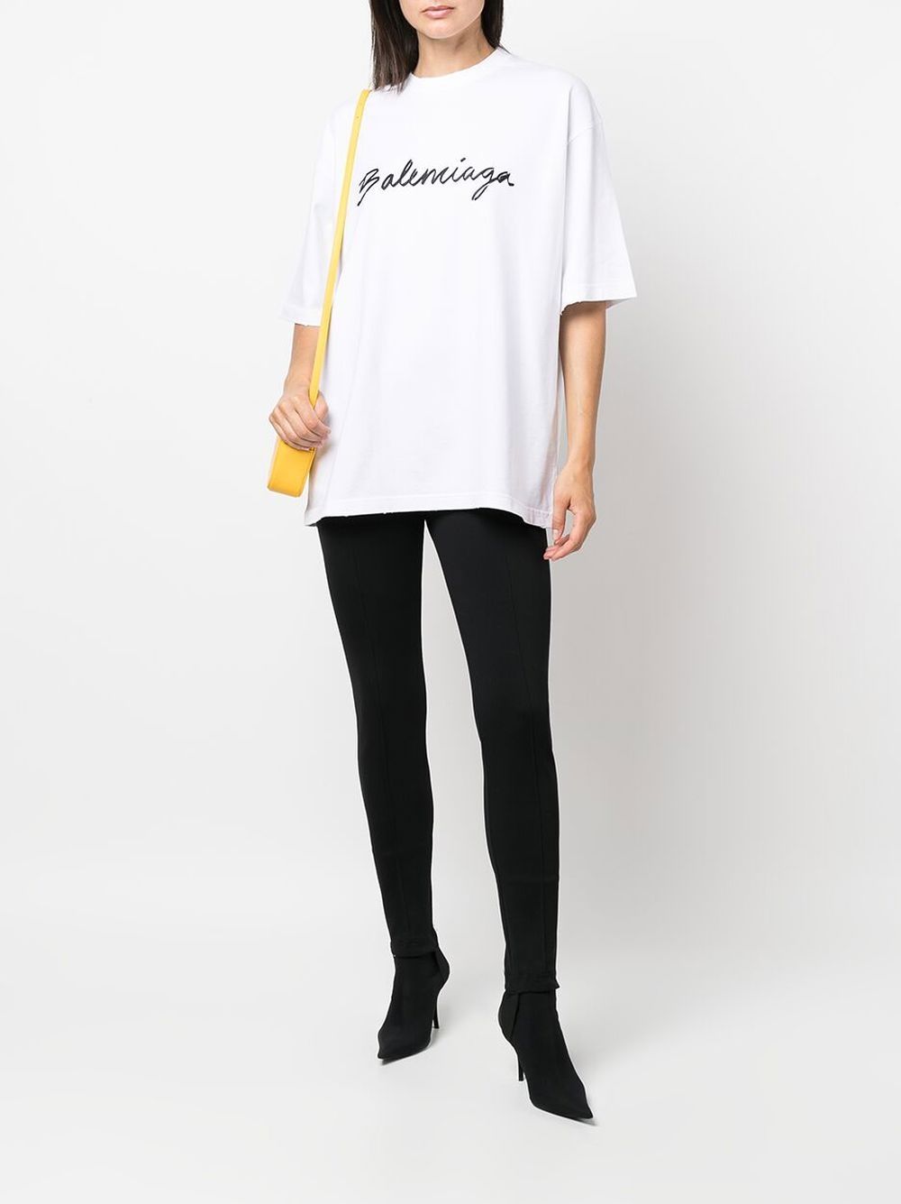 Brush Logo White Oversize T-shirt