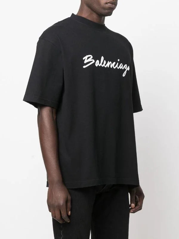 Brush Logo Black Oversize T-shirt